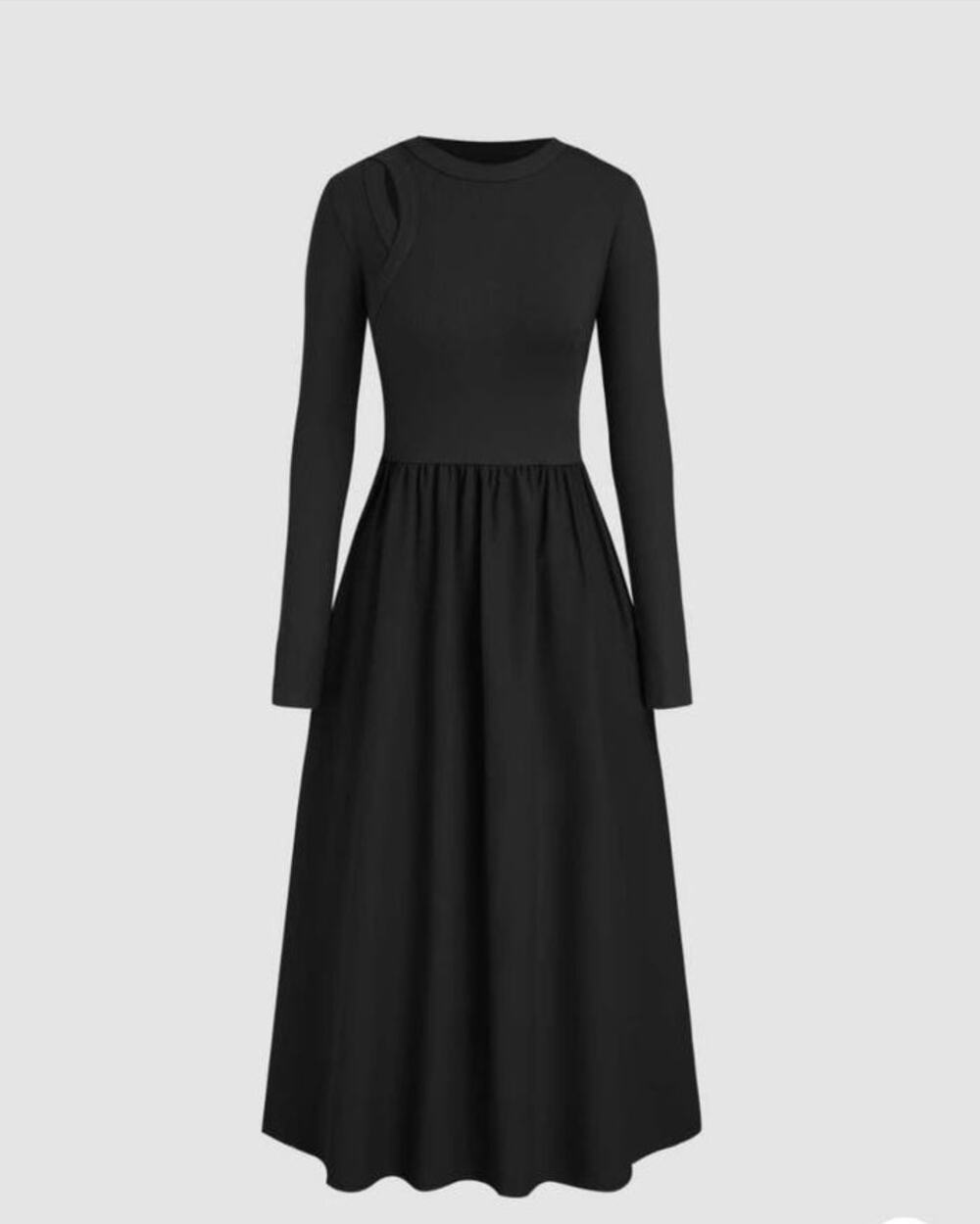 NWT Cider Round Neck Patched Hollow Out Maxi Dress Size S